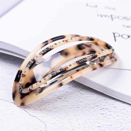 Leopard Hairgrips Hairclip Rhinestone Headwear Luxury Hair Accessories for Women and Girls French Hair Clip