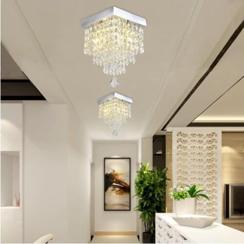 Fashion square crystal led Chandeliers LED lamps Chandeliers restaurant hallway High power LED chandelier light