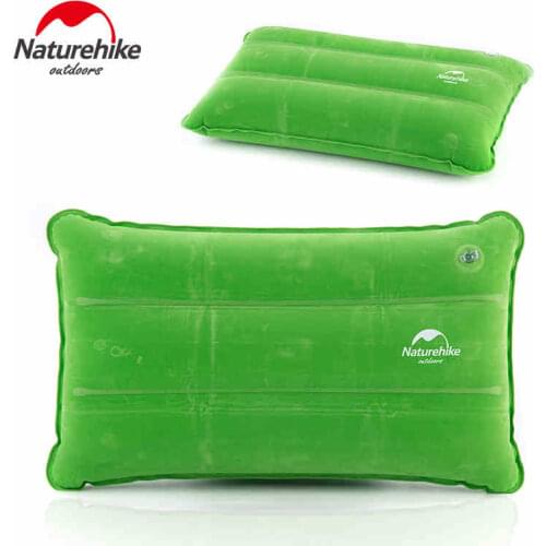 Naturehike 85G Compressed Inflatable Pillow Double Layer PVC Flocking Fabrics Air Pillows Nap Travel Outdoor Camping Blue Navy