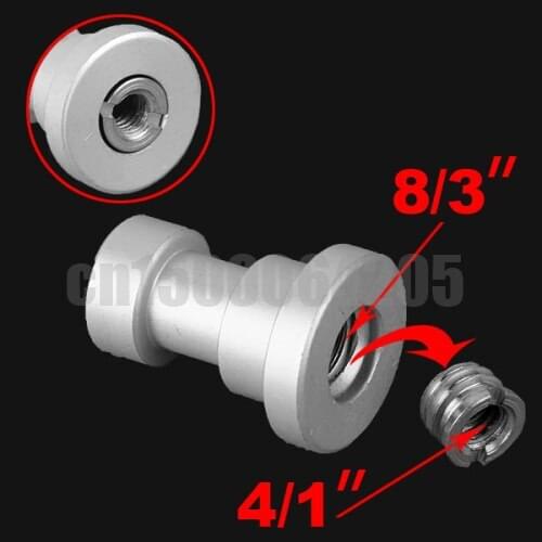 2PCS CAMERA NEW 1/4" and 3/8" Female Threaded Tripod screw Adapter to Light Stand