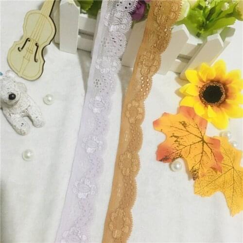 NS1207 3cm Elastic Lace Ribbons Hollow Flower Decorative Lace Trim for Dress Underwear