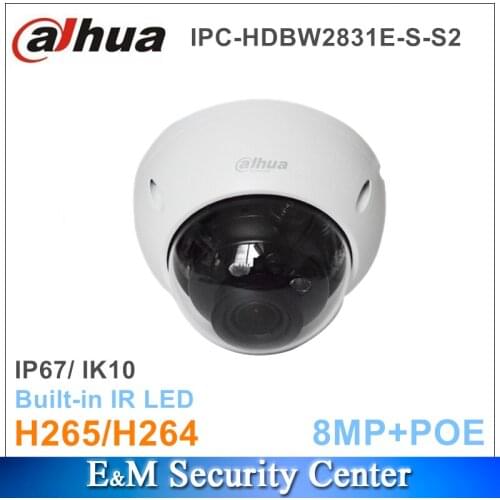 Original dahua with logo IPC-HDBW2831E-S-S2 8MP Lite POE IP IR Fixed-focal Dome Network Camera
