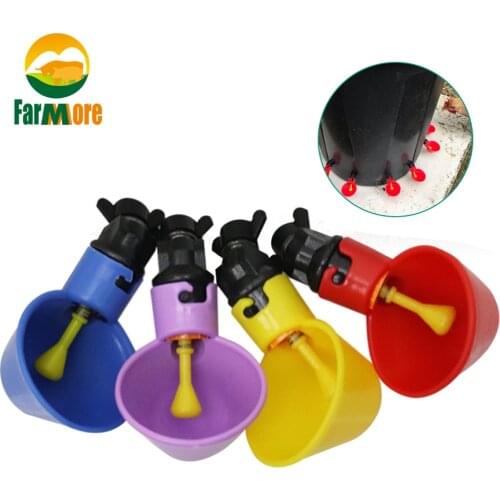 5/10Pcs Automatic Chicken Drinker Plastic Hens Bird Quail Drinking Bowl With Yellow Nipple Poultry Farm Animal Supplies