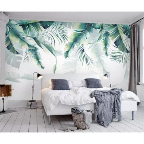 Custom Photo Wallpaper Retro Tropical Rain Forest Palm Banana Leaves Wall Mural Cafe Restaurant Backdrop 3d wallpaper