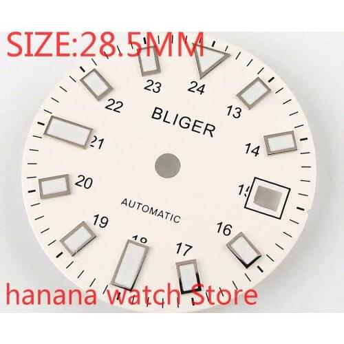 BLIGER 28.5mm advanced watch accessories new dial mens watch night plate, suitable for Eta 2824/2836 Miyota 8215/8205/821a