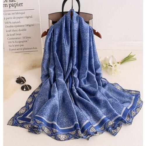 2019 luxury brand women scarf fashion print silk scarves summer shawls and wraps soft pashmina lady bandana foulard hijabs
