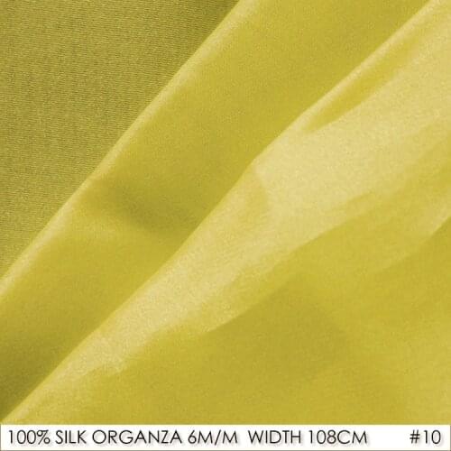 SILK ORGANZA 108cm width 6momme/100% Pure Silk Chinese Tulle Roll Fabric Supplier Free Shipping-Bright Yellow No.10