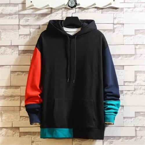 Autumn New Arrival Mens Sweatshirt Fashion Patchwork Hoodies Mens Casual Letter Hoodies Hip Hop Hooded Sweatshirts
