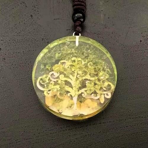 2021 Tree Of Life Orgonite Resin Pendant Wrap Braid Energy Crystal Healing Reiki Chakra Yoga Meditation Orgone Pendant Necklace