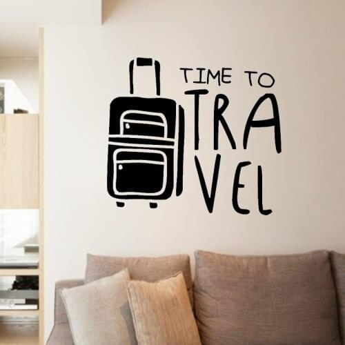 Travel Wall Stickers Time To Travel Vinyl Wall Decals Home Decor Living Room Decoration Explore Luggage Bedroom Art Murals Decal