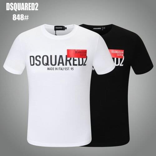 DSQUARED2 Mens Womens Printed LettersRound Neck Short Sleeve Street Hip Hop Pure Cotton D2 Tee DSQ2 T-Shirt 869