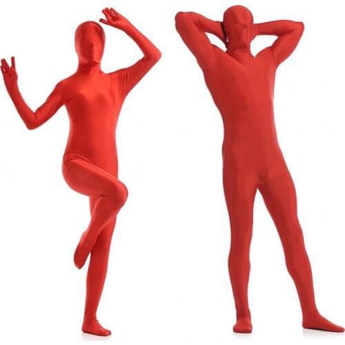 Customized Zentai Costumes Full Body Skin Suit Catsuit Halloween Costumes Adult Bodysuit add crotch zipper open eyes open mouth