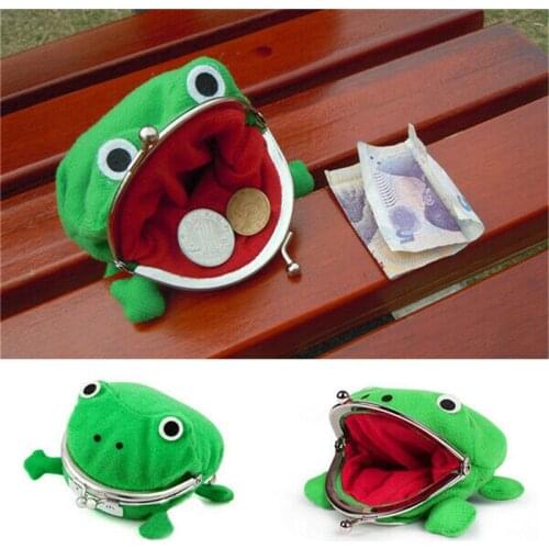 Frog Coin Purses Wallet Pouch Manga Shape Fluff Clutch Cute Wallet Purse Coin Holder Adult Kids Girls Gift