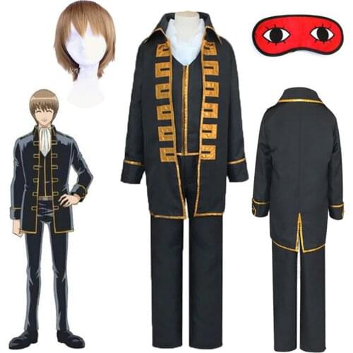 Cosplay Gintama Shinsengumi Costume Silver Soul Okita Sougo Uniforms Outfits Anime Cosplay Costume Wig