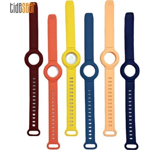 Soft Silicone Protector Case for Apple Airtag Watch Strap Protective Cover For AirTags Tracker Anti-Lost Device With Bracelet