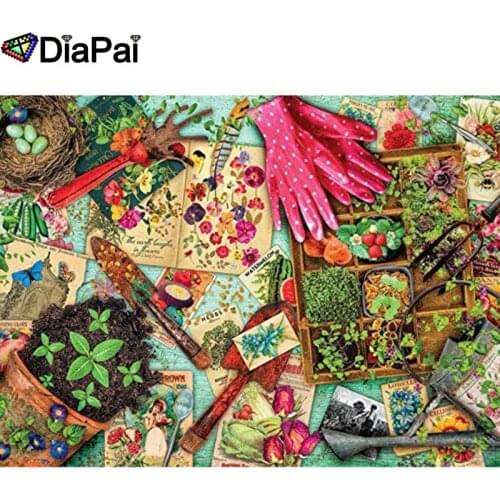 DIAPAI "Flower pot gloves" Diamond Painting 5D Full Square/Round Drill Home Decor DIY Diamond Embroidery Cross Stitch A26274
