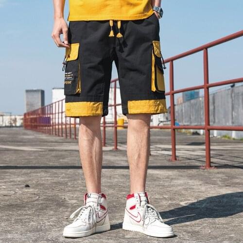 2021 summer new trend loose casual shorts mens fashion brand comfortable straight pockets color matching five-point pants