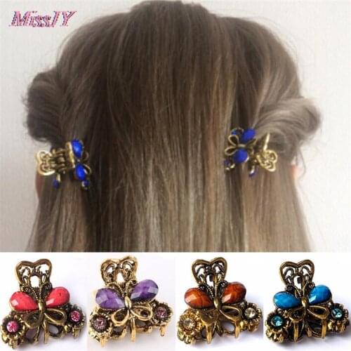 Retro Women Fashion Hairpins Crab Mini Butterfly Hair Claw Clip Headband For Lady Girls Hair Accessories