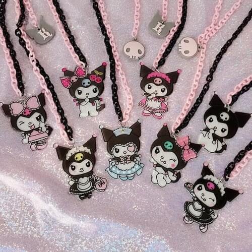 8style Kawaii Japanese Anime Little Devile Pendant Necklace Lolita Girl Acrylic Jewelry Chain Sweater Decoration Choker Necklace