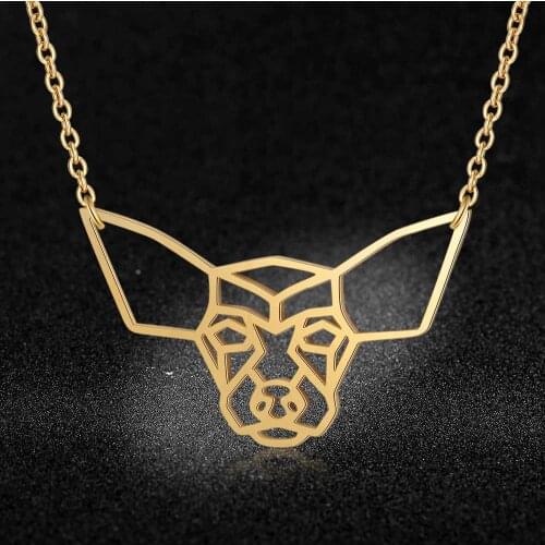 100% Stainless Steel Animal Chihuahua Fashion Necklace for Women Personality Jewellery Wholesale Special Gift