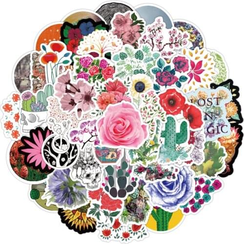 100pcs Vintage Retro Green Plants Flowers Travel Stickers Washi Paper Stationery Stickers Decorations Scrapbooking Diary Albums