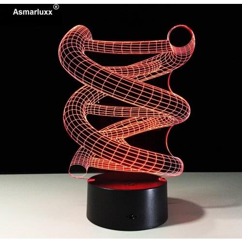 3D DNA Home Decoration Bulb Lamp LED Night 7 Color Change Table Illusion Bedroom Kid boys Cafe Bar Deco Toy Gifts Drop Shipping