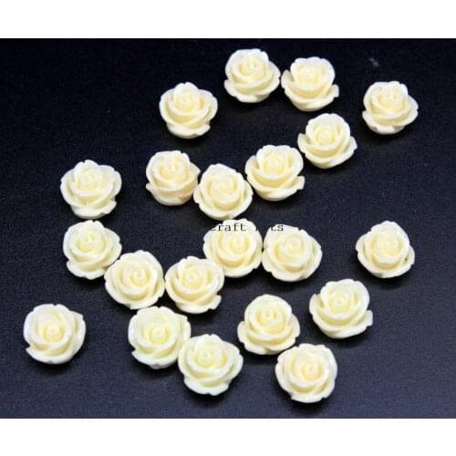 500pcs sale Resin Rose Flower Cabochon - 12mm Ivory Wedding Crafts Scrapping DIY bows
