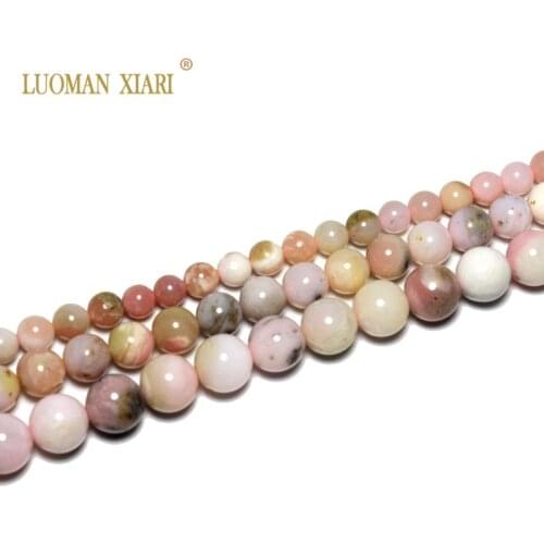 Fine AAA+ 100% Natural Imported Pink Opal Gem Stone Beads For Jewelry Making DIY Bracelet Necklace 6/8/10 mm Strand 15
