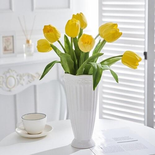 Nordic Decoration Home Accessories For Living Room White Ceramic Vases For Decoration Office Desk Room Decor Aesthetic Tall Vase