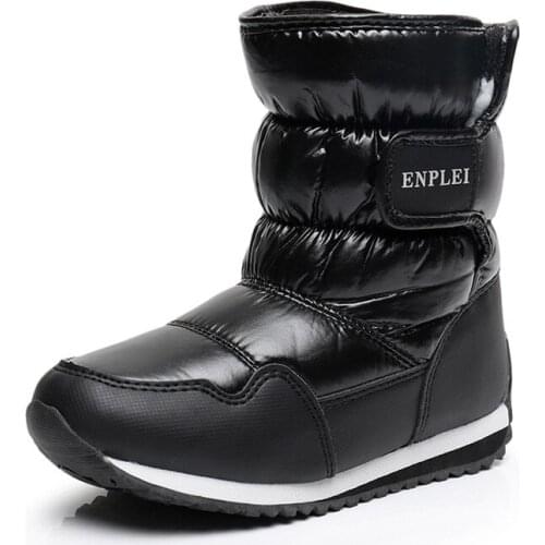 -30 Degree Winter Childrens Snow Boots For Baby Boys Girls Fashion Waterproof Anti-slip Warm Shoes Kids Thick Mid Skiing Boot