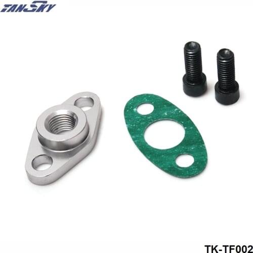 FOR Garrett T3 T3/T4 T04 Turbo Billet Oil Feed Flange 1/4" NPT Thread + Gasket TK-TF002