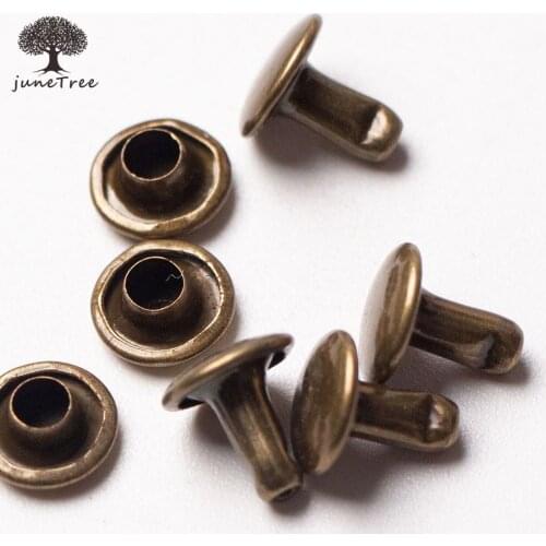 Double faced flat rivet handmade DIY leather tools golden black silver Bronze color 6mm - 10mm pack of 100
