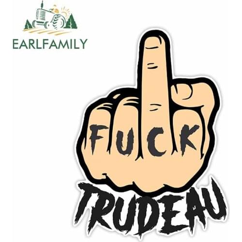 EARLFAMILY 13cm x 9.6cm for Gesture Trudeau Anime Cartoon VAN Car Stickers Personality Bumper Surfboard Occlusion Scratch Decal