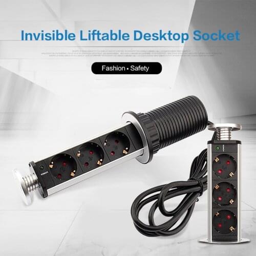 Electrical Tensile Power Outlet Plug Worktop Desk Home Pull USB Pop Up Socket Zy Worktop Worktop Desk Tools Accessory EU Plug