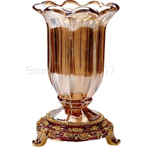European enamel crystal glass vase living room TV wine cabinet porch home decorations