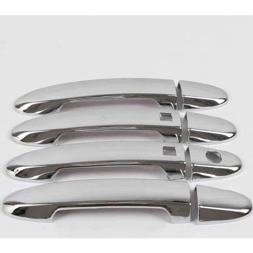 FUNDUOO For Hyundai Santa Fe 2007 2008 2009 2010 2011 2012 With Smart Entry Buttons New Chrome Car Door Handle Cover Trim