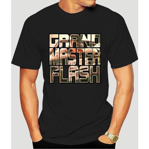 Grandmaster Flash retro hip hop black T Shirt-3772A