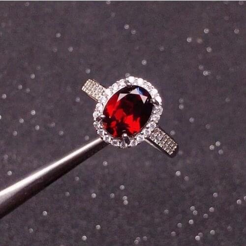 Hotsale Silver Garnet Ring for Daily Wear 2ct VVS Grade Natural Garnet Silver Ring Solid 925 Silver Garnet Jewelry