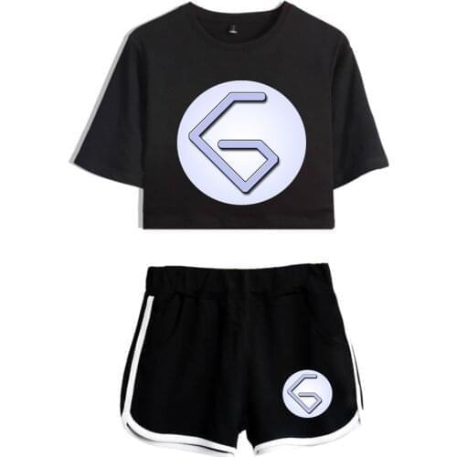 Anime Game GeorgeNotFound Merch Tops Two Piece Set Shorts+Lovely T-Shirt Harajuku StreetGirl Sets Fashion Stre Trendy Clothing