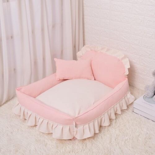 Square Pet Sofa Bed With Cushions And Pillows Dog Bed Full Body Removable And Washable Bottom With Non-Slip Layer