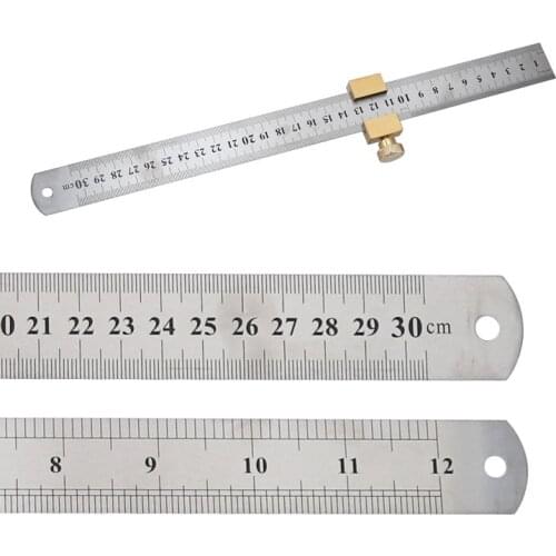 Brass Ruler Locating Block Woodworking Marking Locator Angle Scriber Carpenter Location Line Scriber Block Gauge Measuring Tools