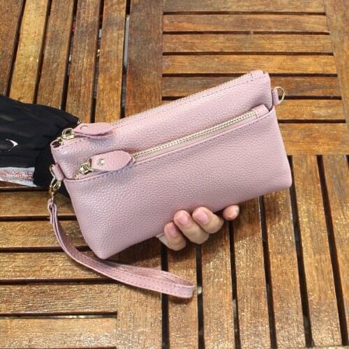 2018 new clutches bag Korean version of the Real Genuine leather Messenger bag dual-use small bag Cow Leather Wallets