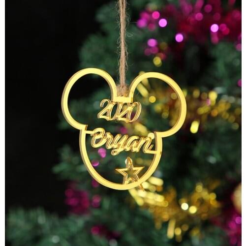 Personalized Mouse Head Custom Name Ornament Any Year 2020 Unique Gift for Kids Decoration Hanging Bauble Christmas Tree Decor