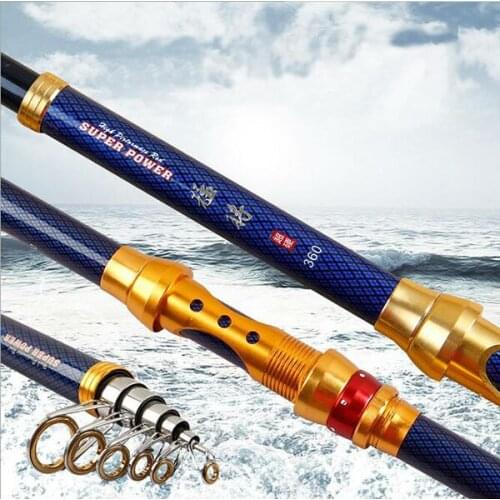 Carbon Fiber 99% Fishing Rod Telescopic Fishing Rod for Sea Fishing 2.1M-3.6M Sea rod distance throwing rods Free shipping
