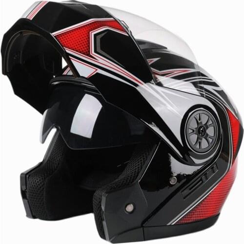 Dual Visors Racing Modular Motorcycle Helmet Open Full Face Helmet Flip Up Cascos Para Moto with Inner Sun Visor DOT Approved