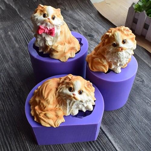 Lvely kitten Silicone Soap Molds Soap Making Molds Craft Art Resin Mould DIY Chocolate mold Cat Gypsum mold14280
