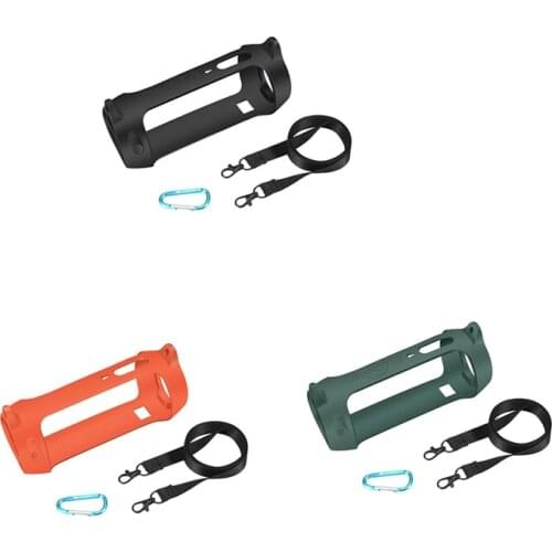 Silicone Case Cover with Strap Carabiner for JBL Pulse 4 Bluetooth Speaker