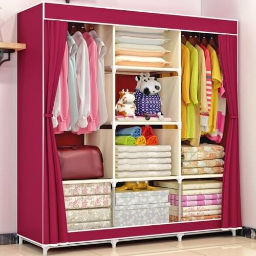 Giantex Fabric Folding Portable Wardrobe Clothes Closet Storage Cabinet Home Furniture Bedroom Organizer armario ropero muebles