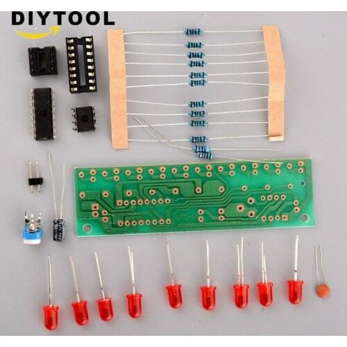 NE555 & CD4017 LED Light Chaser Sequencer Follower Scroller Module DIY Kit Red