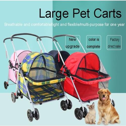 Transportation Pet Cart Carrier For Dogs Walking Cat Cart Siberian Husky Samoye Big Dog Portable Foldable Outdoor Station Wagon